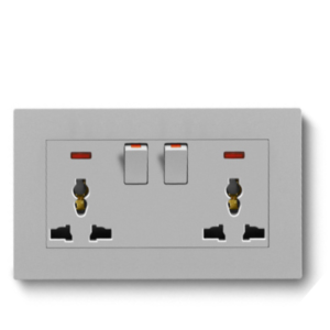DOUBLE MF SWITCH SOCKET WITH NEON